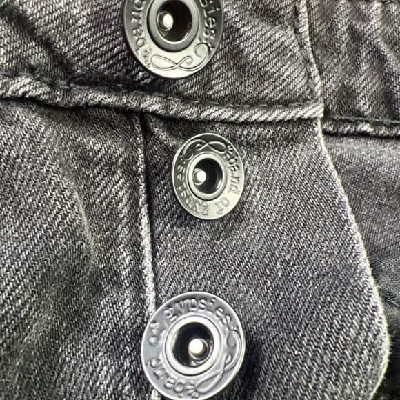 Band Of Gypsies Ella Womens Distressed Black Denim Mini Skirt Fringe Hem 28 - Picture 5 of 9